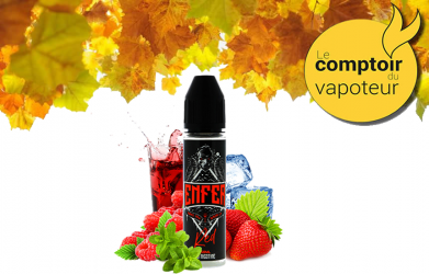 Enfer Red - Fraise - Framboise - Grenadine - Menthe - Très Frais - 30/70 - 50ml - Vape 47 - le comptoir du vapoteur