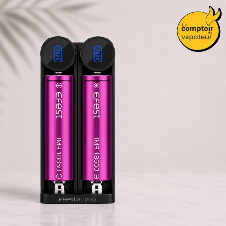 Chargeur Slim K2 - Efest - le comptoir du vapoteur
